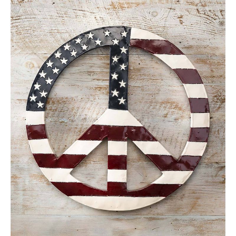 Indoor/Outdoor Lighted Americana Flag Peace Sign Wall Art, 2 of 3