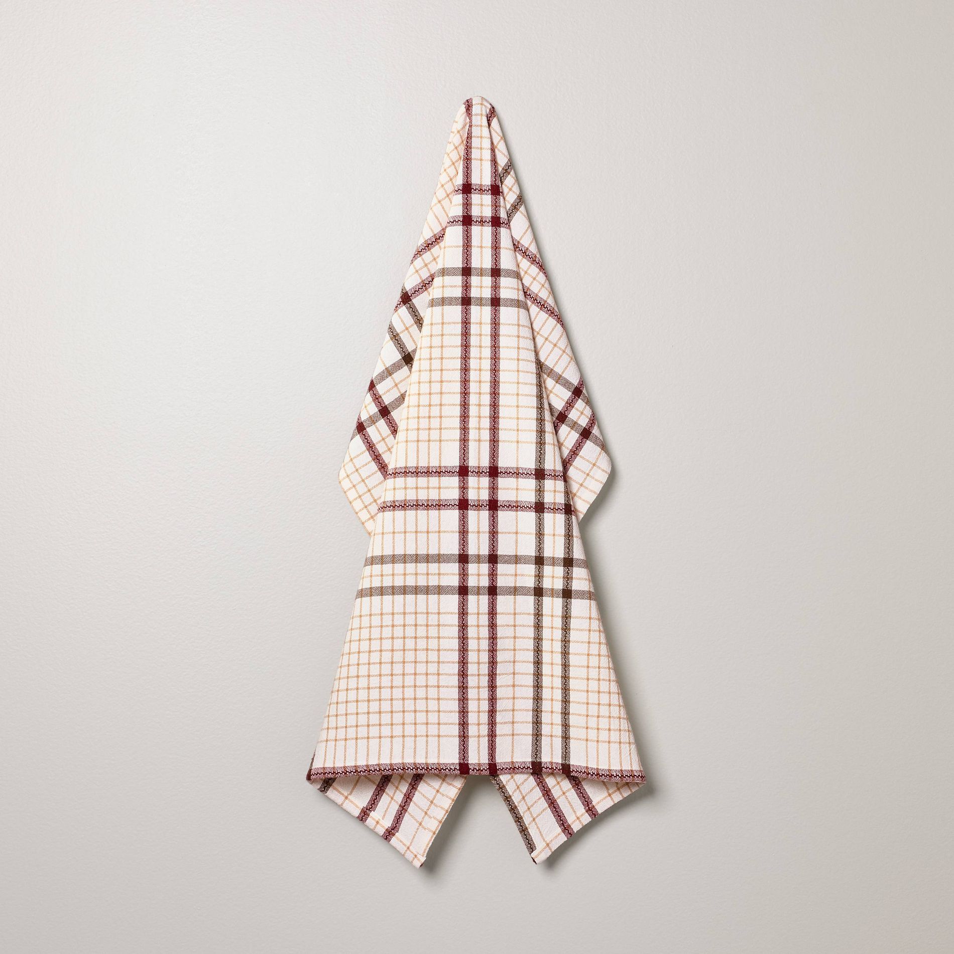 Fall Plaid Flour Sack Towel Burgundy/Brown - Hearth & Hand™ with Magnolia