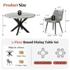 AMERLIFE 45" Marble Round Dining Table Set for 4, Mid-Century Modern Space-Saving Dining Table with Chairs - 2 of 4