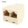 Unique Bargains RJ45 8P8C Female to 2 Ports Female Y Shape Enternet Adapter Connector - 2 of 4