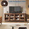 TV Stand for 65 Inch, Entertainment Center with Storage Cabinet and 4 Sliding Glass Doors, Modern Media TV Console Table for Living Room, Bedroom - 4 of 4