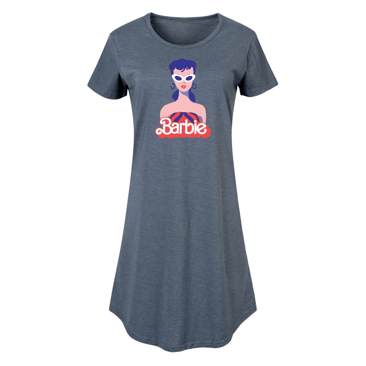 Women's - Barbie - Retro Beach Barbie Graphic T-shirt Dress