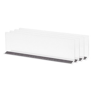 Unique Bargains PVC Material Clear Sturdy Durable L Type Shelf Dividers 4 Pcs - 1 of 3