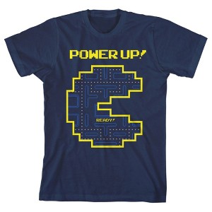 Pacman Power Up! Youth Navy Blue Graphic Tee - 1 of 2