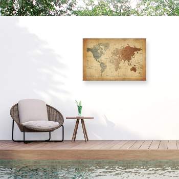 "Time Zones Map of the World" Outdoor All-Weather Wall Decor