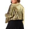 Agnes Orinda Women's Plus Size Long Sleeve Glitter Sequins Bolero Blazers Cardigans - 4 of 4