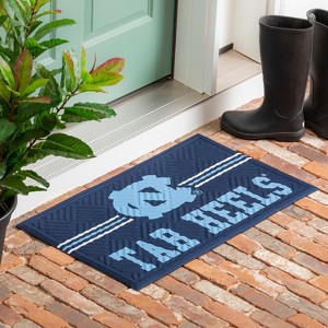 Evergreen NCAA North Carolina Tar Heels Embossed Mat Cross Hatch Indoor and Outdoor Doormat - 1 of 4