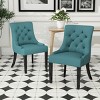 Upholstered Dining Chair Set of 2 with Tufted High Back and Solid Wood Legs for Dining Room-Baofuwish - 2 of 4