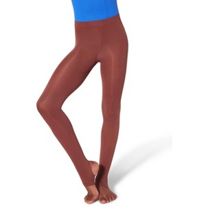 Capezio Ultra Soft Self Knit Waistband Stirrup Tight - Girls & Toddler - 1 of 4