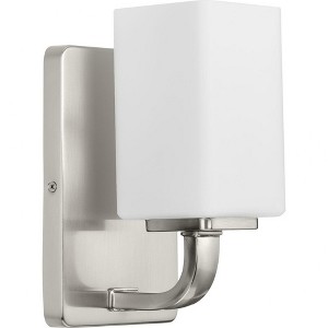 Progress Lighting Cowan 1-Light Wall Sconce, Brushed Nickel, Etched Opal Glass Shade - 1 of 1