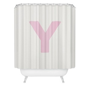 Deny Designs April Lane Art Block Monogram Shower Curtain - 1 of 3