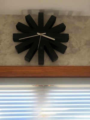 Ribbon Wood Wall Clock Black - Umbra : Target