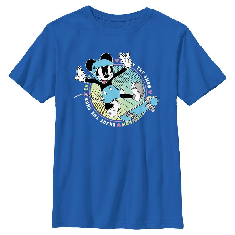 Boy's Mickey & Friends Enjoy the Skateboard Show T-Shirt, 1 of 6