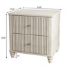 FONTOI 2PCS Fluted Nightstand with 3 Drawers&Metal Handle, Wooden Bedside End Table with for Bedroom, Closet, Beige, 17.72"*22.05"*21.65" - 3 of 4
