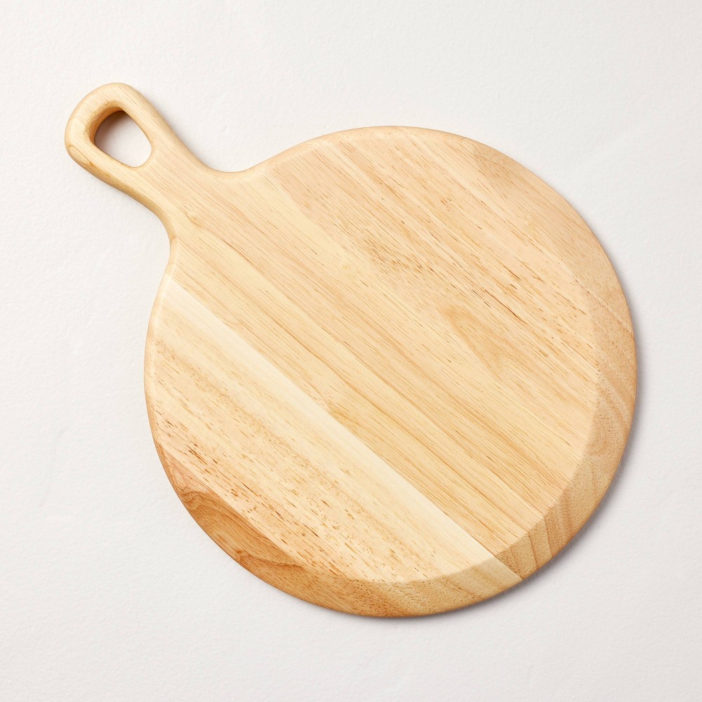 Photos - Serving Pieces 10" Round Wood Paddle Serving Board Natural - Hearth & Hand™ with Magnolia
