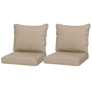 Resenkos Patio Chair Cushions, Outdoor Chair Pads,4 Patio Chair Cushions with Seat & Backrest, Fade Resistant Seat Replacement Cushion Set, - 1 of 4