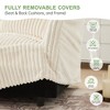 PAGED Slip-Covered Sofa Comfy Single Couch Sofa with 1 Big Back Cushion and 2 Big Toss Pillows for Living Room - 4 of 4