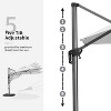 PURPLE LEAF Cantilever Umbrella Round Outdoor Patio Umbrella Aluminum Umbrella with 360°Rotation Adjustable Umbrella With Base - 3 of 4