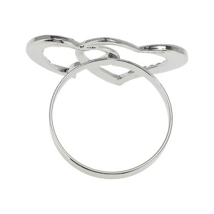 Unique Bargains Napkin Rings Faux Diamond Double Heart Stainless Steel 1 Pc - 1 of 3