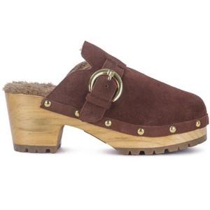 Prunus Buckled Suede Round Toe Mule Clogs - 1 of 4