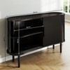AEELLEEA Storage Sideboard 1.4M Long Curved MDF Modern Buffet Cabinet with Doors for Kitchen Living Room Bedroom Black - 3 of 4