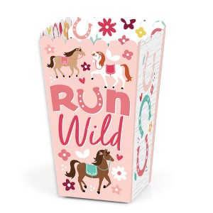 Big Dot of Happiness Run Wild Horses - Pony Birthday Party Favor Popcorn Treat Boxes - Set of 12 - 1 of 4