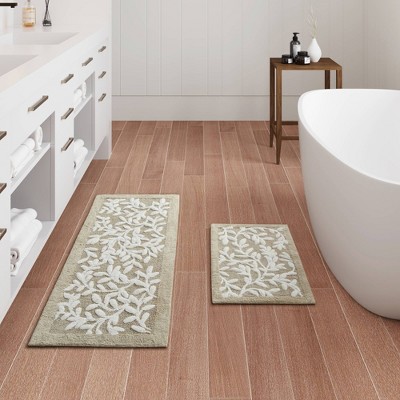 Madison Park Monroe Soft Floral Modern Cotton Tufted Bath Rug Taupe ...