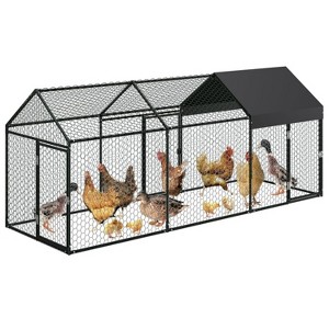 GustoWave Large Metal Chicken Coop Walk-in Chicken Runs Black - 1 of 4