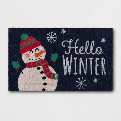 1'6"x2'6" Hello Winter Holiday Layering Doormat - Wondershop™
