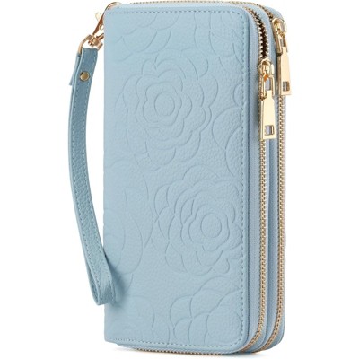 FATMOON Women’s Double Zipper RFID Blocking Large Capacity Wristlet Wallet - Lightweight Clutch Purse for Travel,Shopping & Daily Use