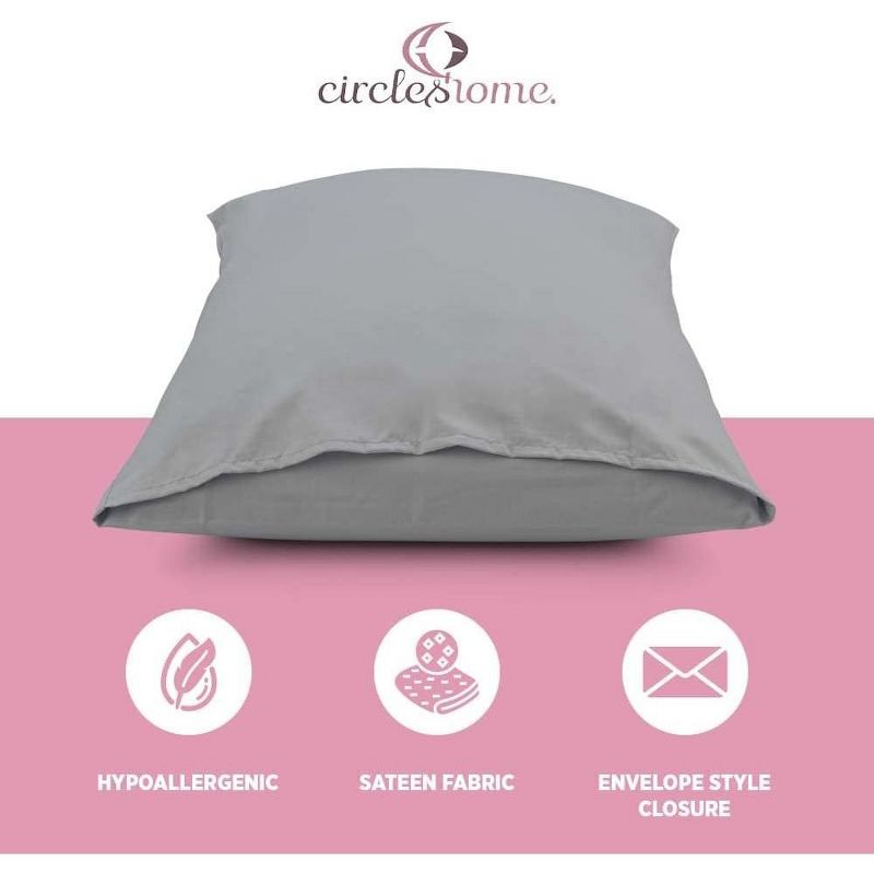 Circles Home Premium Sateen Cotton Blend Envelope Pillowcase - (2 Pack), 2 of 8