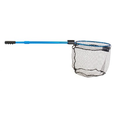 CLAM 15736 Fortis Bass Fishing Angling Landing Net with 110 Inch Telescoping Handle, Conservation Focused Design, and Rubberized Coating