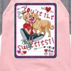 Girls' - Barbie - You're The Sweetest Barbie Shirt Tail Raglan Graphic T-shirt - 2 of 4