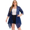 Agnes Orinda Women's Plus Size Draped Shawls Lightweight Open Front Lace Date Cardigans - 3 of 4