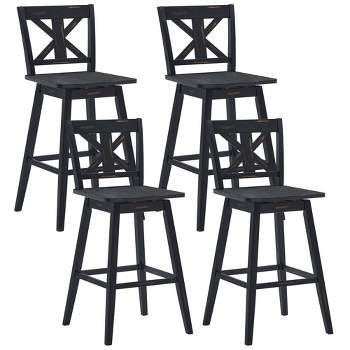 Costway 4PCS Swivel Bar Stools 29'' Counter Height Chairs w/ Footrest