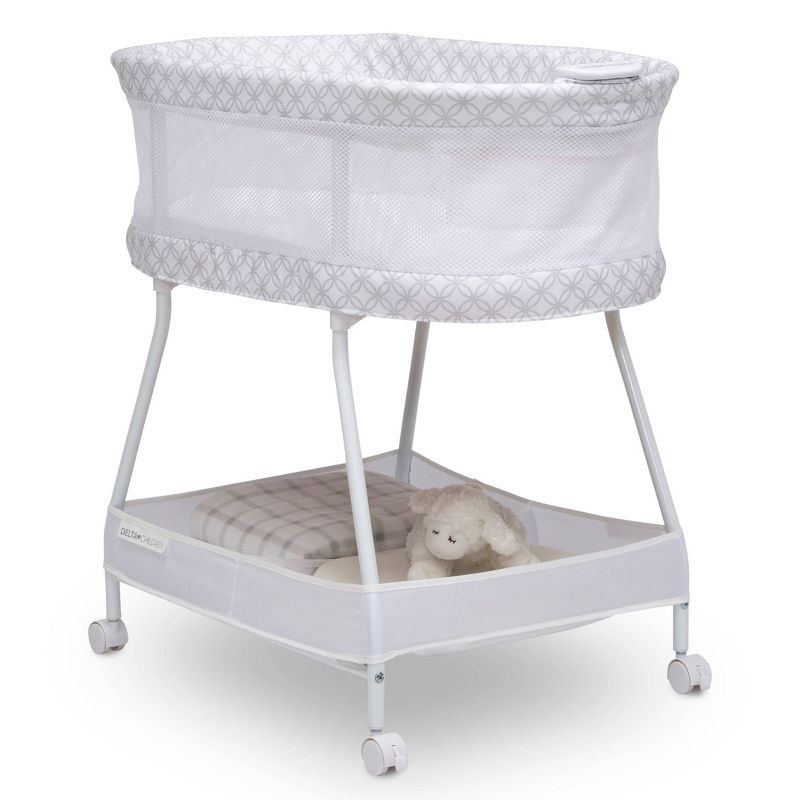 Delta Children Sweet Dreams Bassinet with Airflow Mesh - Gray Infinity, 1 of 9