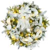 Christmas Wreath with Lights, 30 Inch Battery Operated Large Outdoor Christmas Wreath with Ball Ornaments and 40 LED Lights Lighted Xmas Wreath - 3 of 4