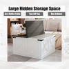 Farmhouse Coffee Table, Square Wood Center Table with Large Hidden Storage Compartment for Living Room,with Hinged Lift Top for Home, White - 4 of 4