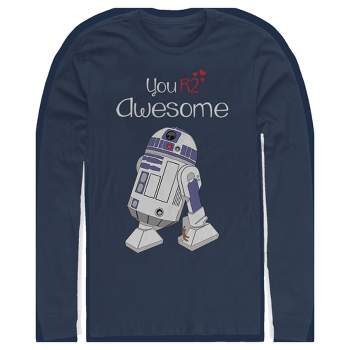 Men's Star Wars Valentine's Day You R2 Awesome Long Sleeve Shirt