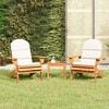 vidaXL Patio Furniture Set Folding Adirondack Chair Set Solid Wood Acacia - White Chair - 2 of 4