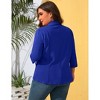 Clearlove Casual Blazer for Plus Size Women Office Business 3/4 Sleeve Open Front Cardigans Jacket Work Suit with Pockets - 4 of 4