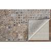 HomeRoots 3' X 5' Tan Ivory and Blue Geometric Power Loom Worn Faded Area Rug - 4 of 4