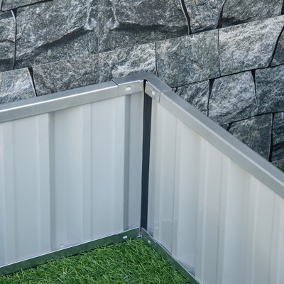 Dark Grey Metal Raised Garden Bed Planter Box