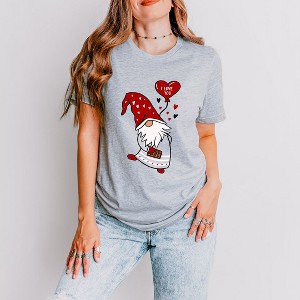 Simply Sage Market Women' Valentine Gnome Heart Short Sleeve Graphic Tee - 1 of 4