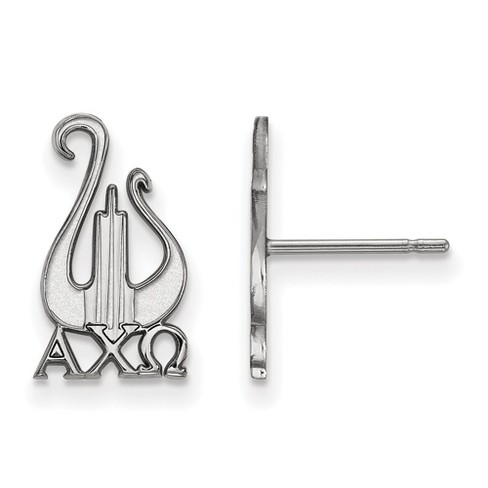 Black Bow Jewelry Sterling Silver Alpha Chi Omega Greek Life Stud Earring - image 1 of 3