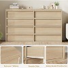 8 Drawer Dresser, 54" Wide Modern Double Dresser Organizer, Wooden Chest of Drawers, with Concave Handles, Large Storage, for Living Room, Beige - 3 of 4