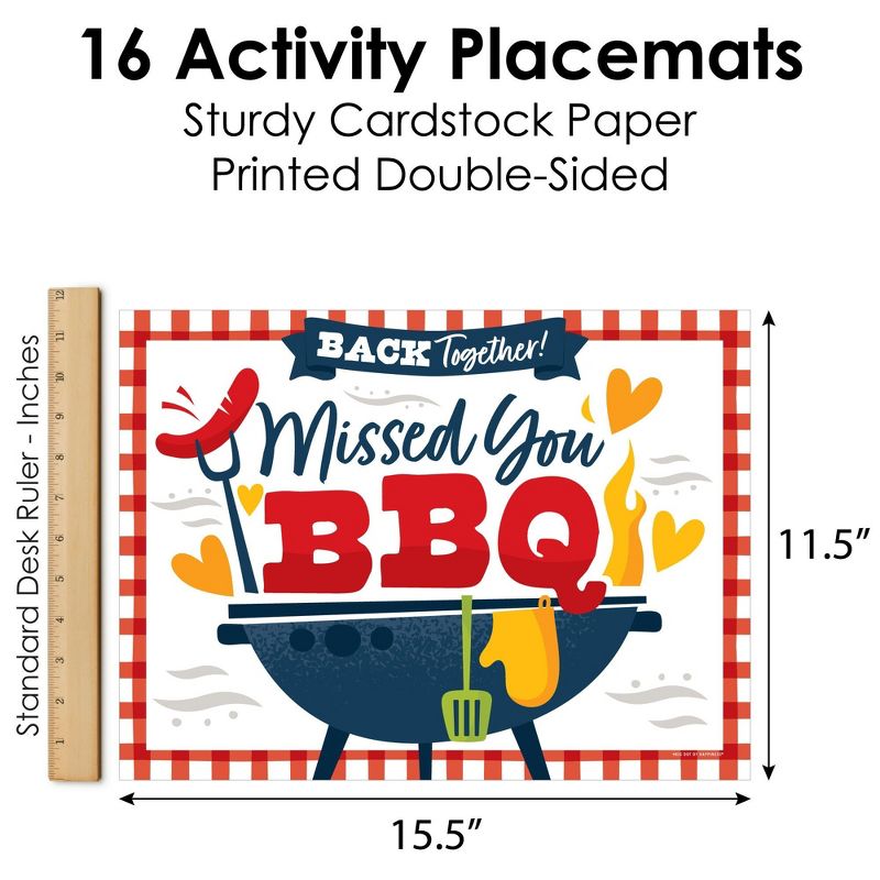 Big Dot of Happiness Missed You BBQ - Paper Backyard Summer Picnic Party Coloring Sheets - Activity Placemats - Set of 16, 4 of 7