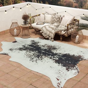 Faux Cowhide Rug 61x74.8 Inch, Western Animal Skin Carpet for Living Room Bedroom, Cowboy Cowgirl Home Decor - 1 of 4