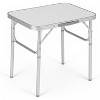 Acekool Small Folding Table with Adjustable Height, Lightweight Aluminum Frame Portable Camping Table with Carry Handle,Silver - 2 of 4