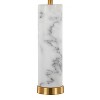 LumiSource (Set of 2) Marabella 26" Contemporary Marble Table Lamps White Marble and Brass Metal with White Linen Shade - 4 of 4
